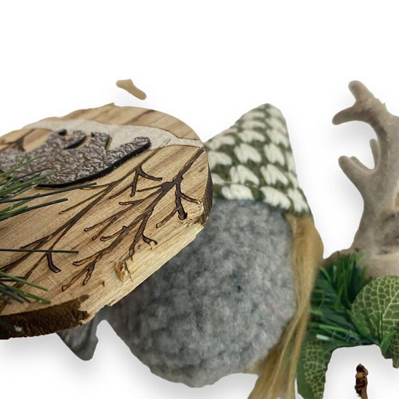 Woodland Christmas Ornaments Set of 4 Rustic Farmhouse Holiday Decor #2 - Picture 4 of 5